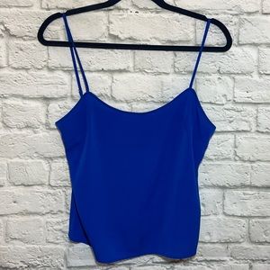 Sandro Blue Spaghetti Strap Silk Blouse Top Size 2